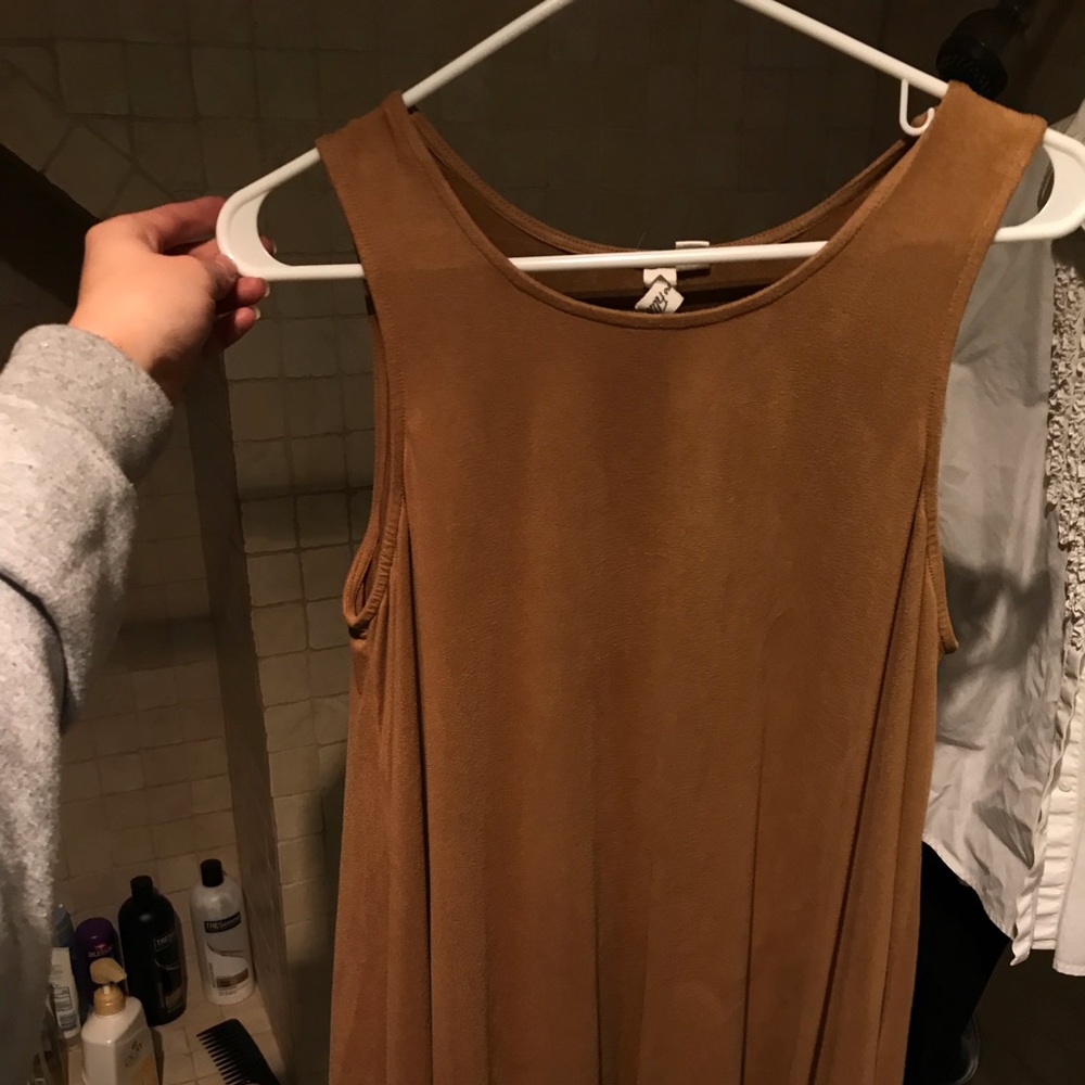 Suede T-shirt dress